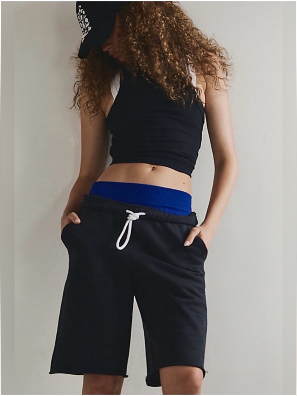 NWOT Free People Mvmt For the Win Black Longline Sweat Shorts Sz Xs, S